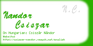 nandor csiszar business card