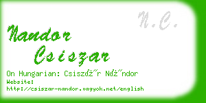 nandor csiszar business card